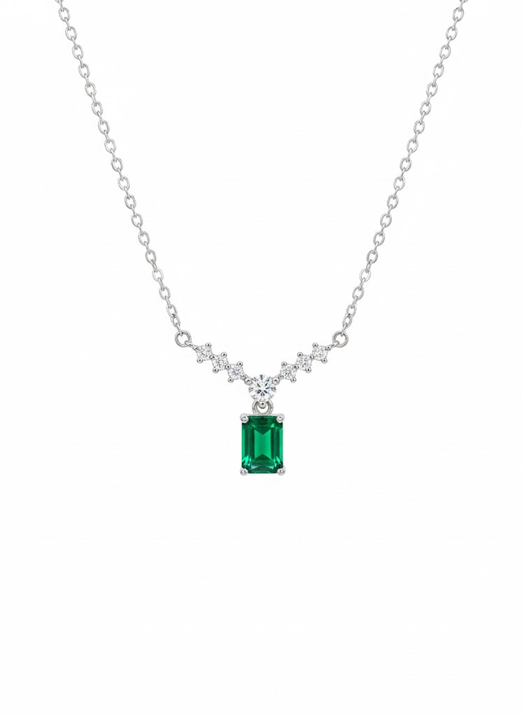 Green Lobe Necklace – Italian Silver 925 (New Arrival)