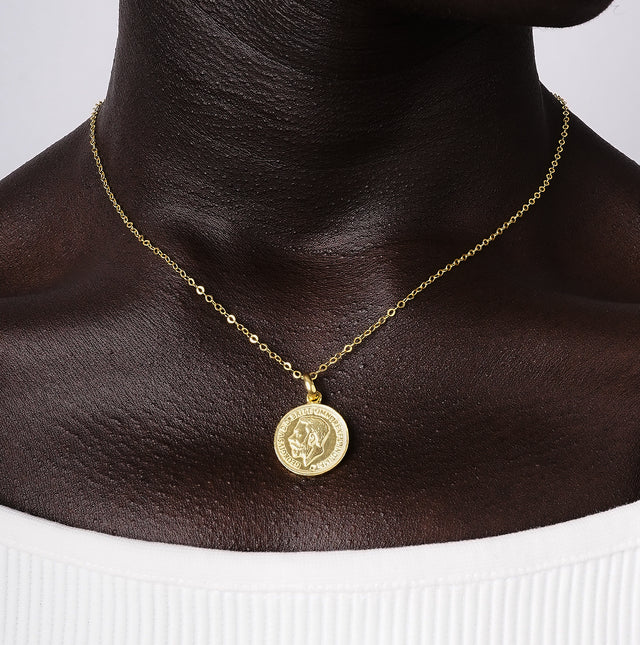 Golden Elegance Coin Pendant Necklace