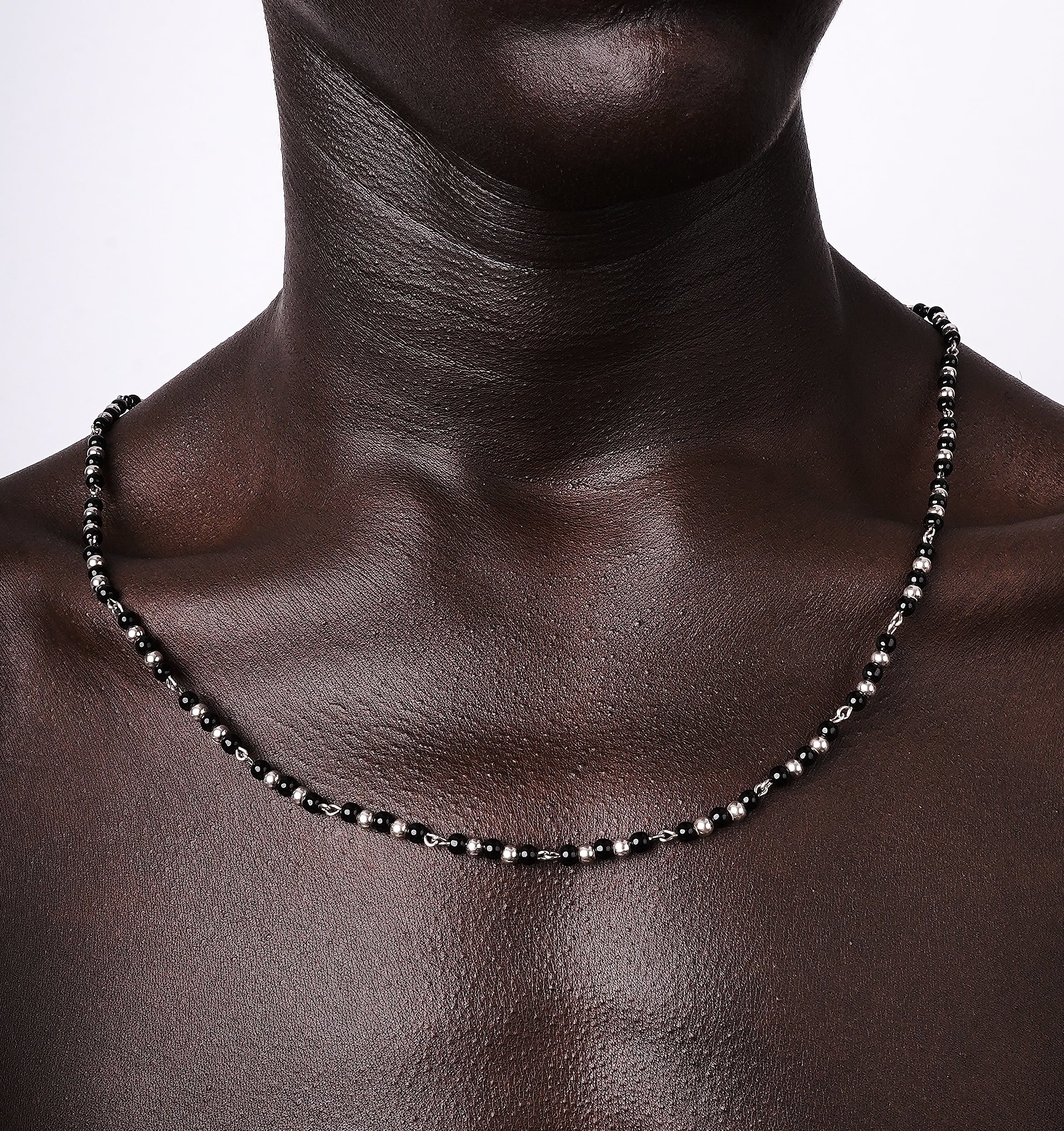 Onyx Beaded Chain Necklace