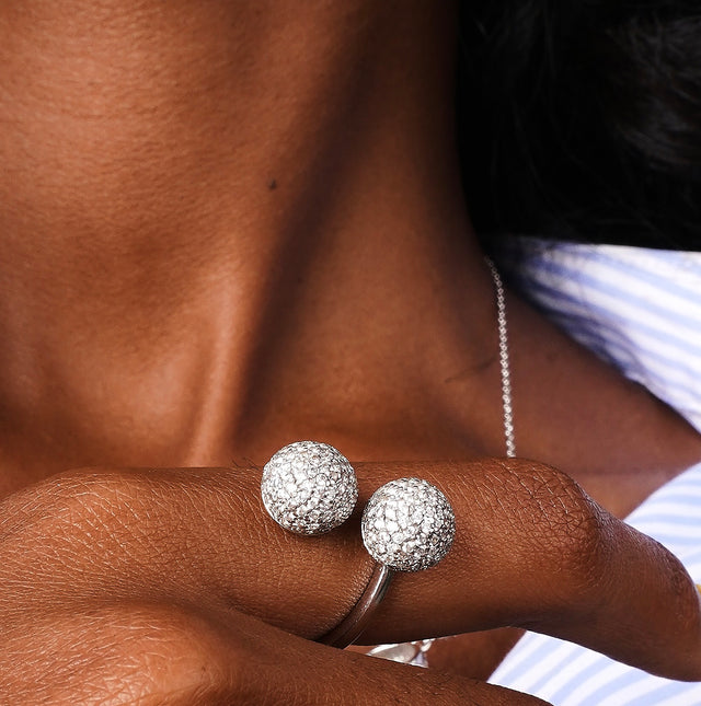 Crystal Sphere Adjustable Ring