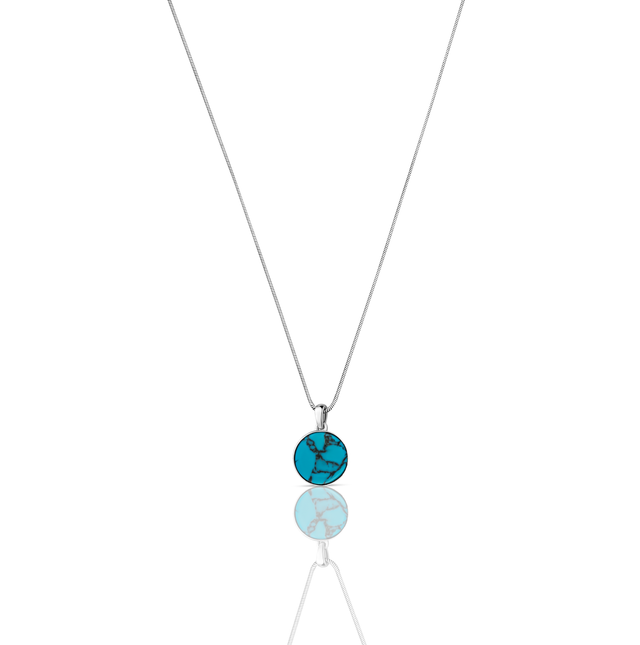 Turquoise Circle Pendant Necklace