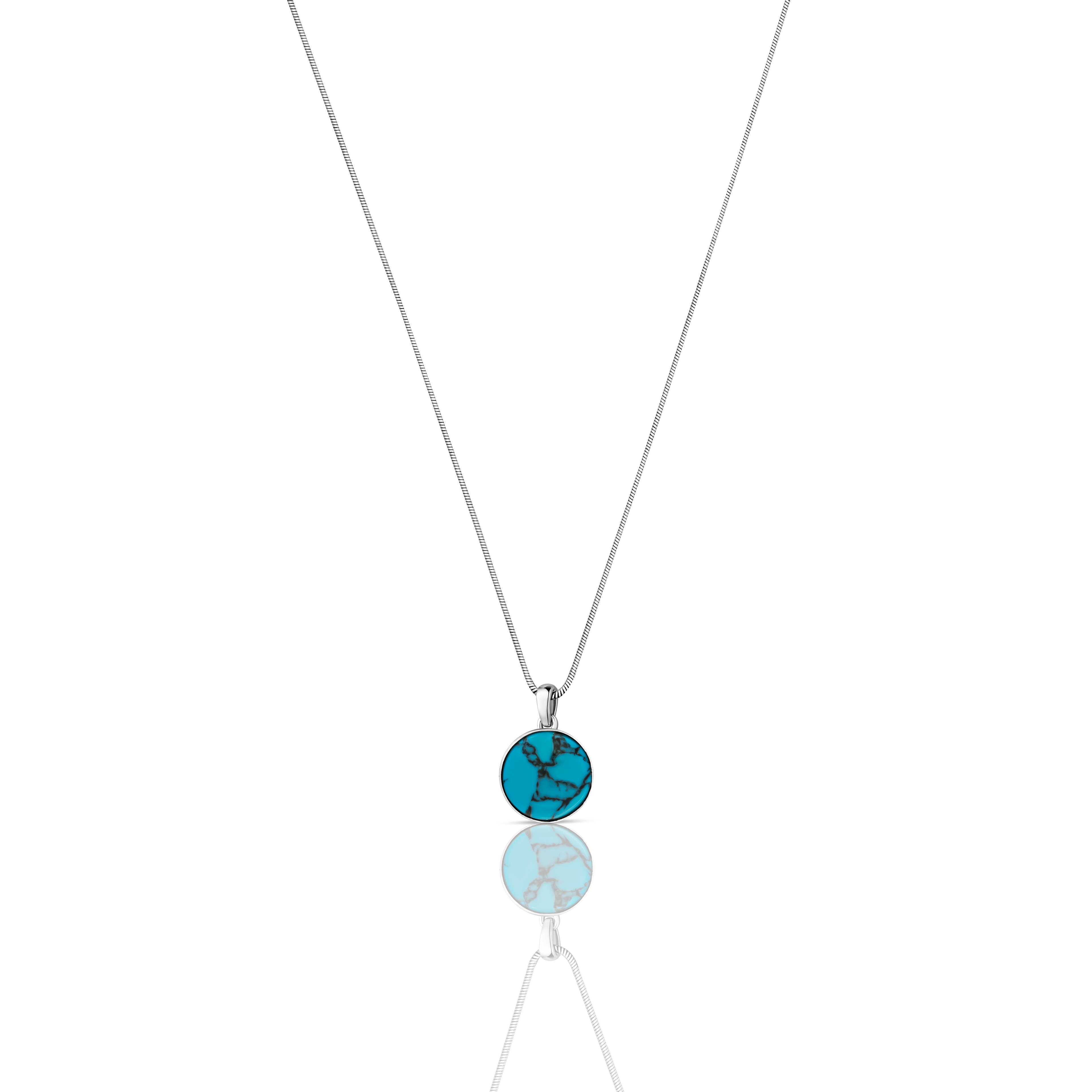 Turquoise Circle Pendant Necklace