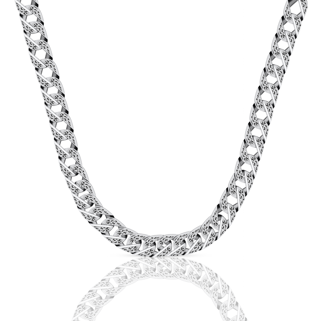 Sleek Silver Cuban Link Chain Necklaces