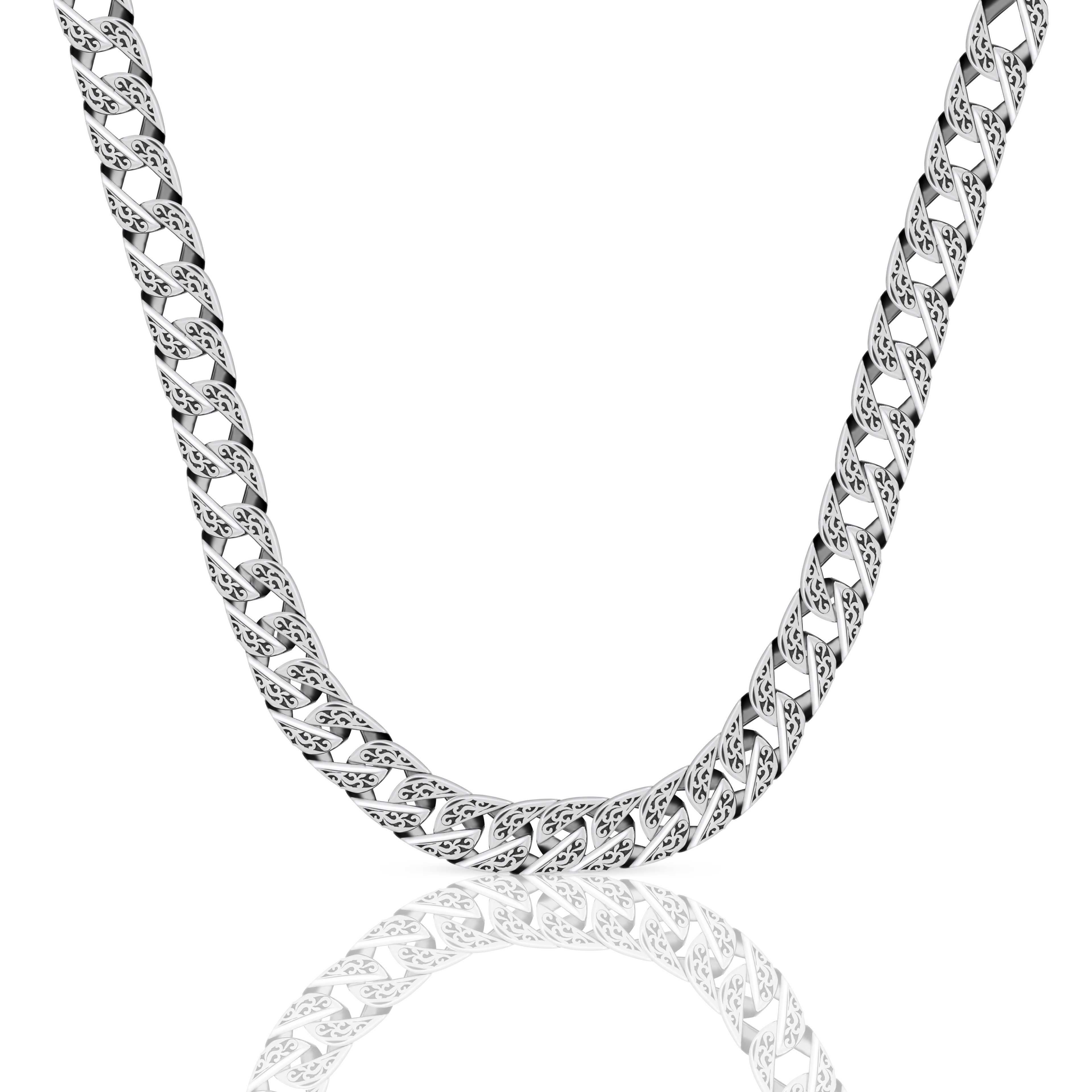 Sleek Silver Cuban Link Chain Necklaces