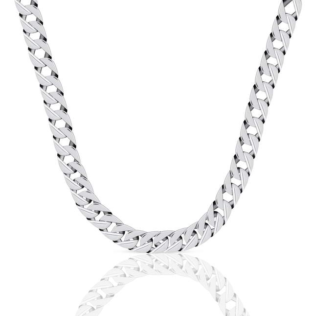 Polished Silver Curb Chain Necklace