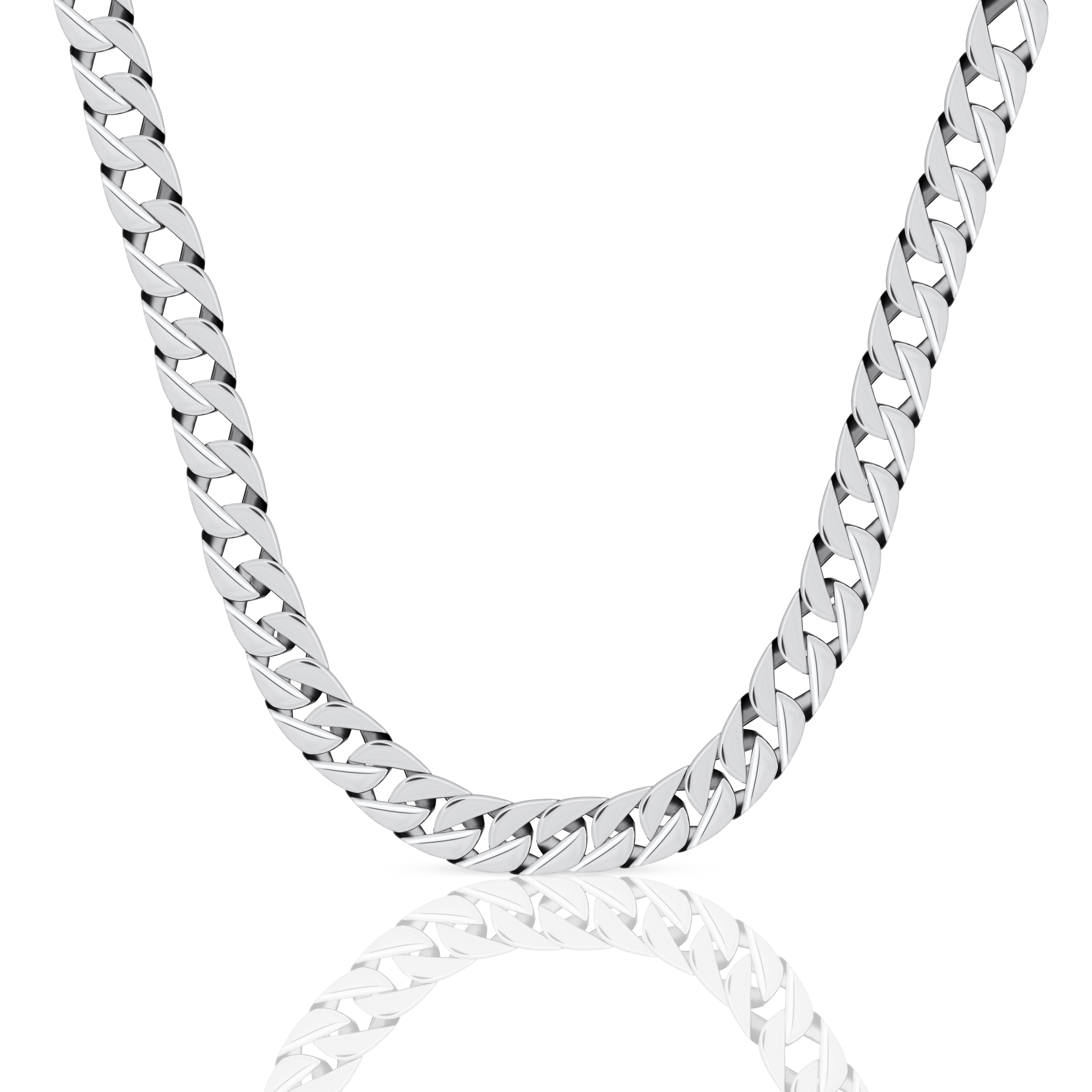 Polished Silver Curb Chain Necklace