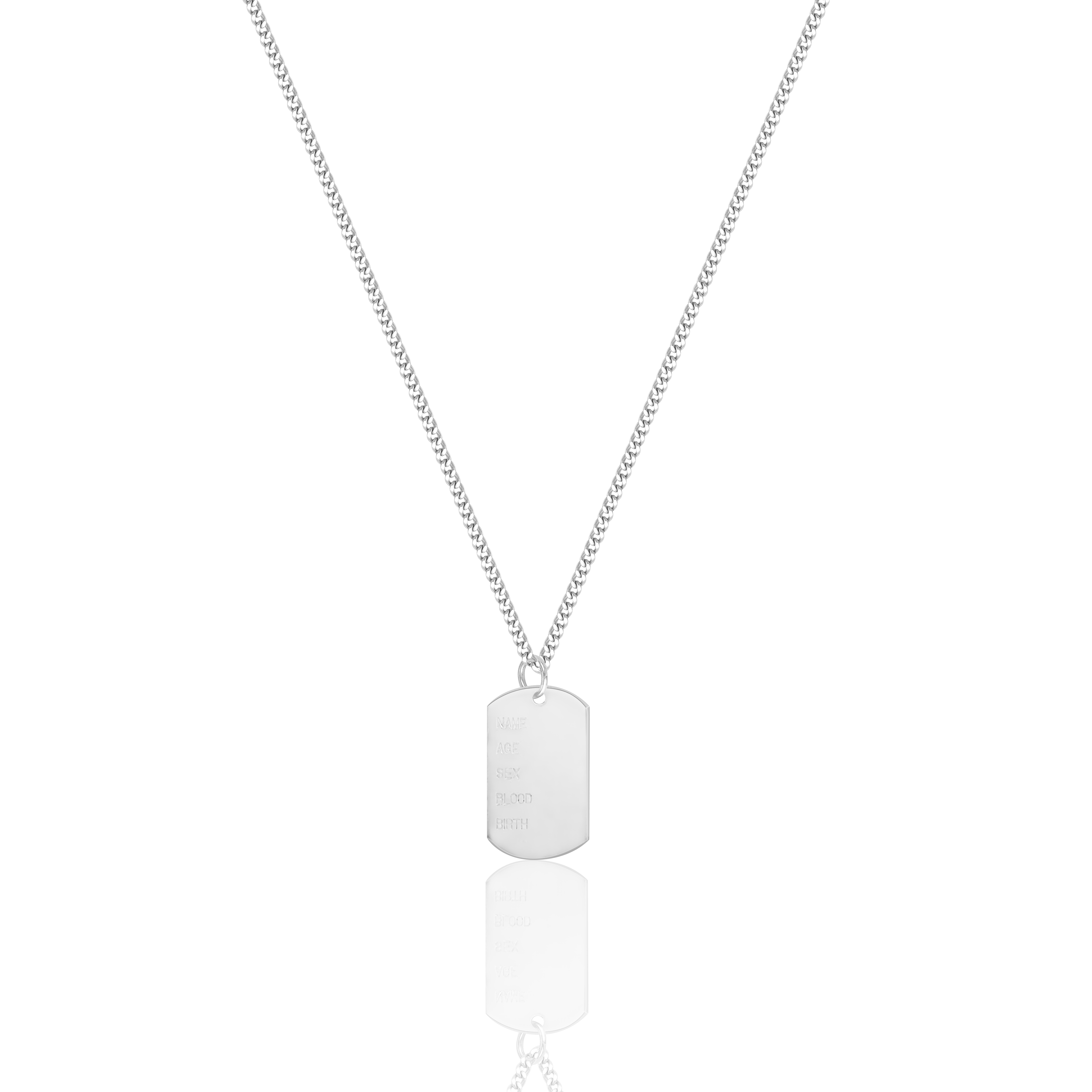 Silver Identity Tag Necklace