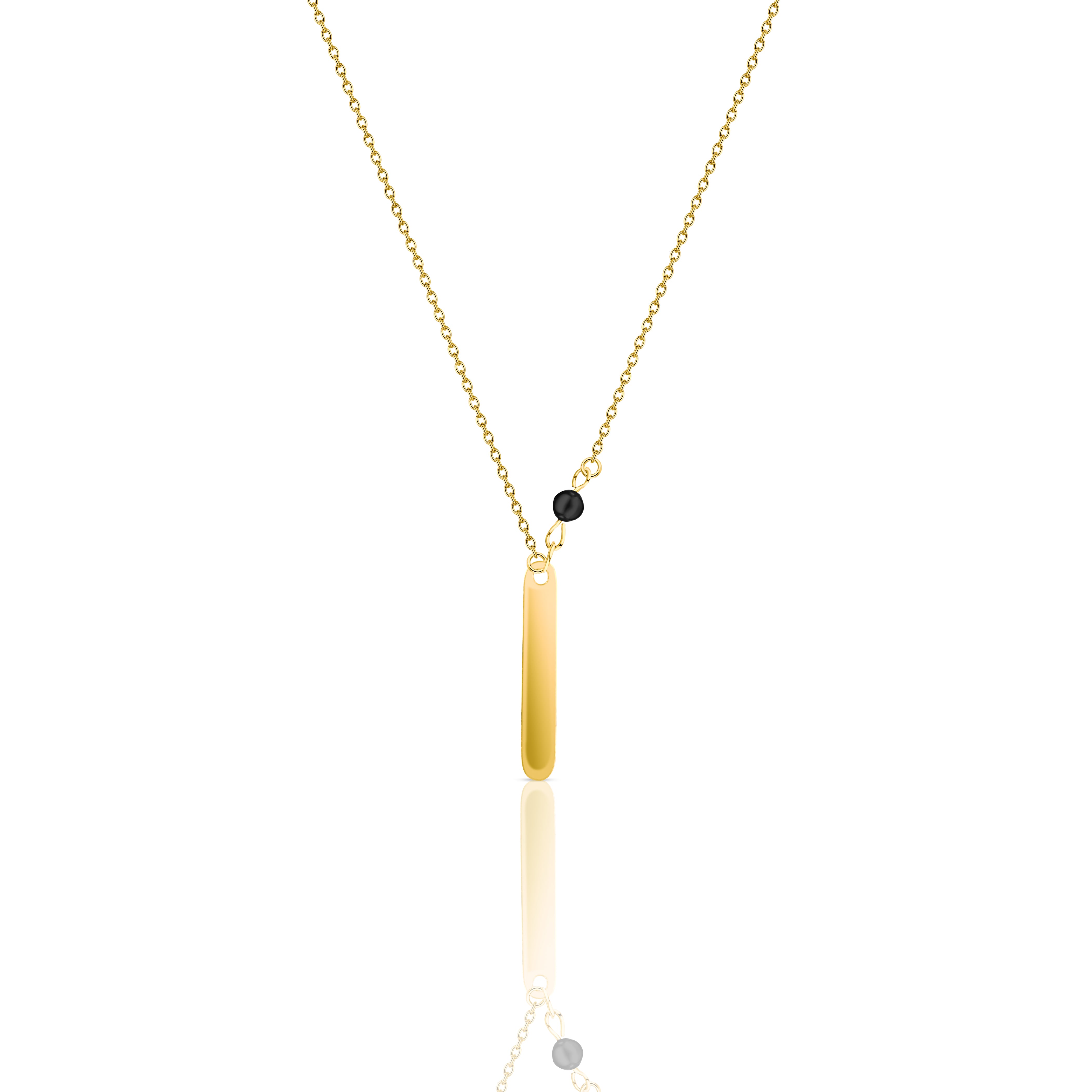 Gold Bar Onyx Necklace